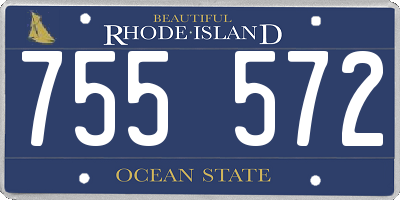 RI license plate 755572