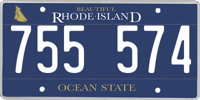 RI license plate 755574