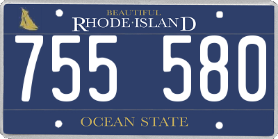RI license plate 755580