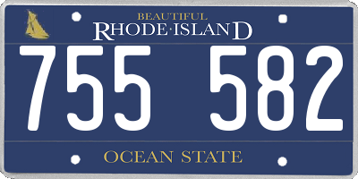 RI license plate 755582