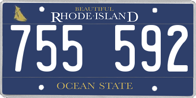 RI license plate 755592