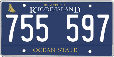 RI license plate 755597
