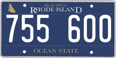 RI license plate 755600
