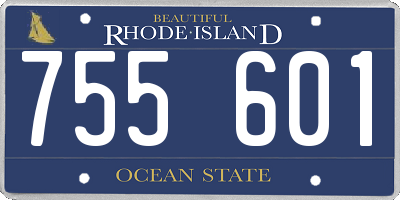 RI license plate 755601