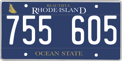 RI license plate 755605