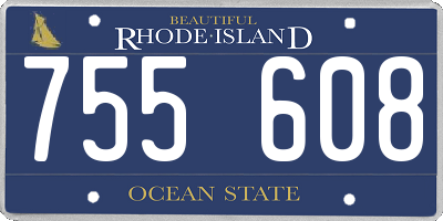 RI license plate 755608