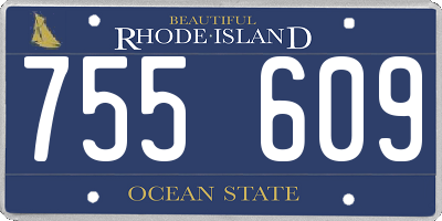 RI license plate 755609