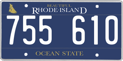 RI license plate 755610