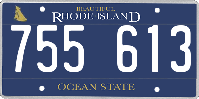 RI license plate 755613