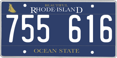 RI license plate 755616