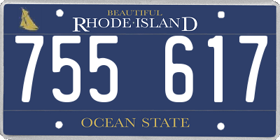 RI license plate 755617