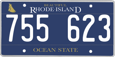 RI license plate 755623