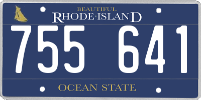 RI license plate 755641