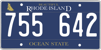 RI license plate 755642