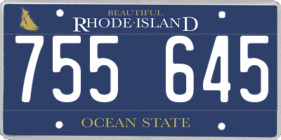 RI license plate 755645