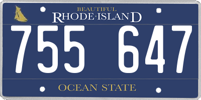 RI license plate 755647