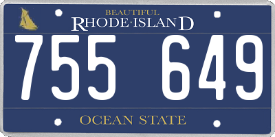 RI license plate 755649