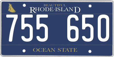 RI license plate 755650