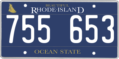 RI license plate 755653