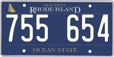 RI license plate 755654