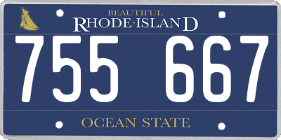 RI license plate 755667