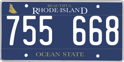 RI license plate 755668
