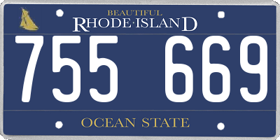 RI license plate 755669