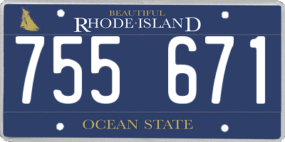 RI license plate 755671