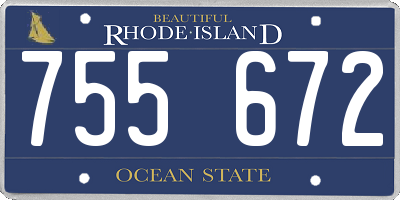 RI license plate 755672