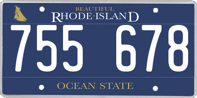 RI license plate 755678