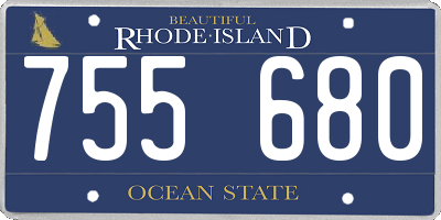 RI license plate 755680