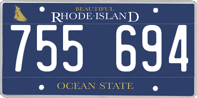 RI license plate 755694