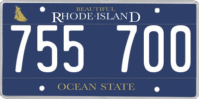 RI license plate 755700