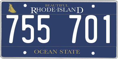 RI license plate 755701