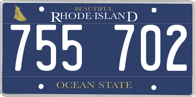RI license plate 755702