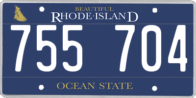 RI license plate 755704