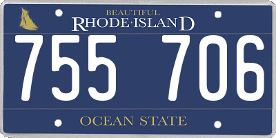 RI license plate 755706