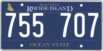 RI license plate 755707