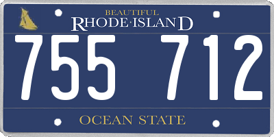 RI license plate 755712