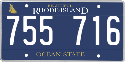RI license plate 755716