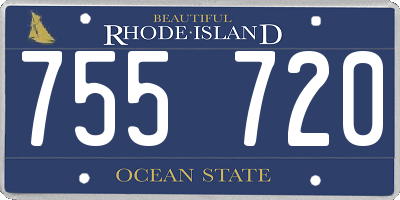 RI license plate 755720