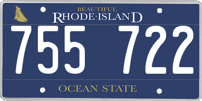 RI license plate 755722