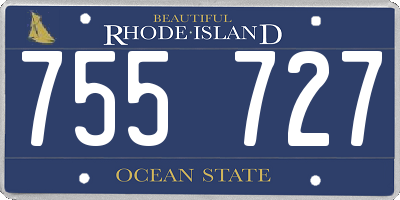 RI license plate 755727