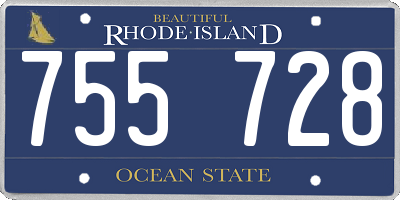 RI license plate 755728