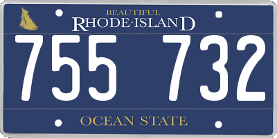 RI license plate 755732