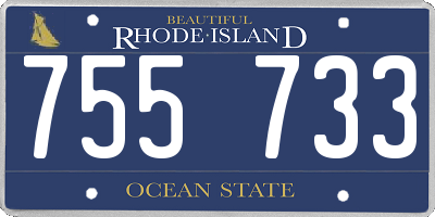 RI license plate 755733
