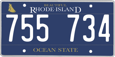 RI license plate 755734