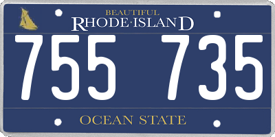 RI license plate 755735