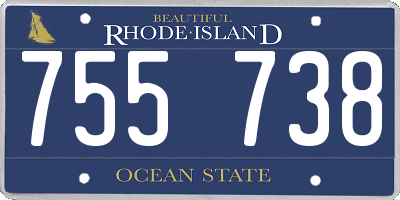 RI license plate 755738