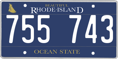 RI license plate 755743